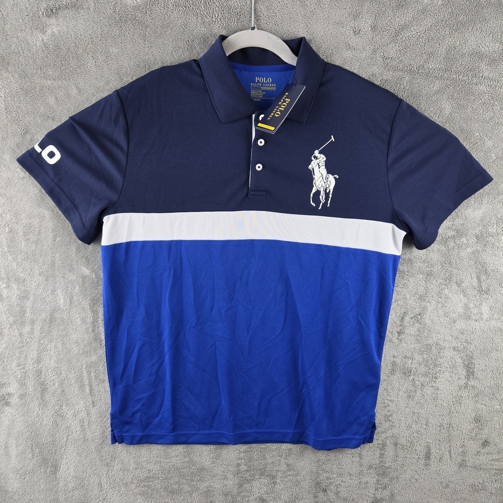Nwt Polo Ralph Lauren Shirt Mens Medium Big Pony Performance Colorblock